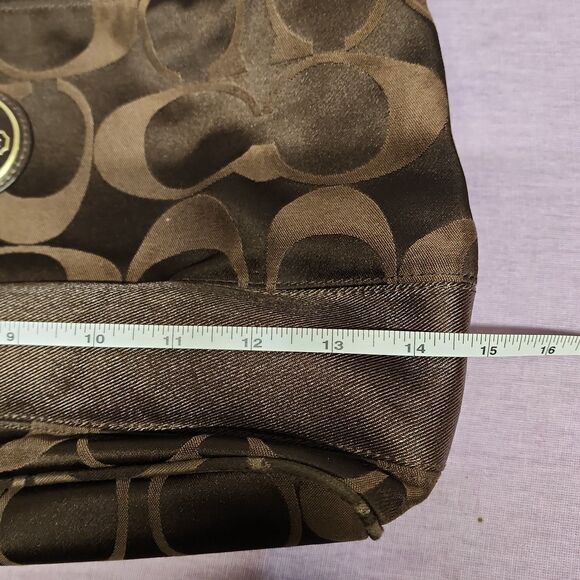 Coach Signature C's Stripe Sateen hobo shoulder bag - Picture 8 of 8